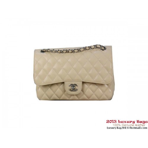 Chanel 2.55 Sac à Rabat Classique Abricot Original Cannage Patterns Cuir Argenté