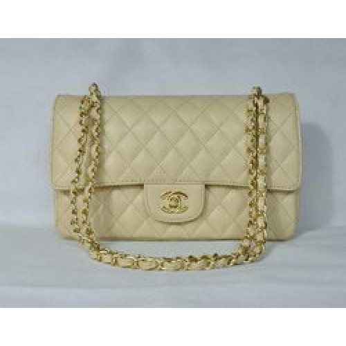 Chanel 2.55 Sac à rabat matelassé 1112 Beige avec quincaillerie dorée