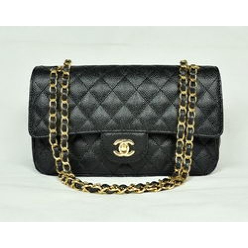Chanel 2.55 Sac à rabat matelassé 1112 Noir avec quincaillerie dorée
