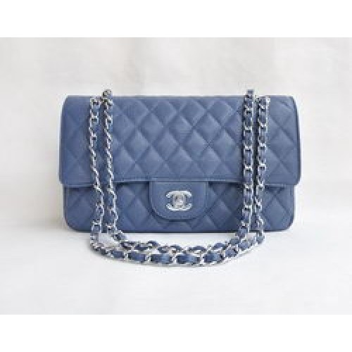 Chanel 2.55 Sac à rabat matelassé 1112 Bleu clair avec quincaillerie argentée