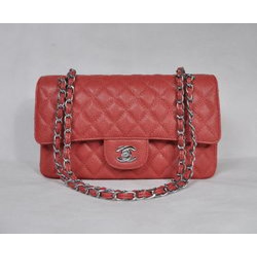 Chanel 2.55 Sac à rabat matelassé 1112 Rouge avec quincaillerie argentée