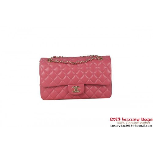 Chanel 2.55 Series A1112 Sac à rabat classique en cuir rose d'origine Doré