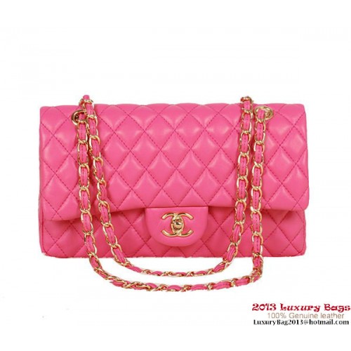Sac Chanel série 2.55 en cuir de mouton rose 1112 or