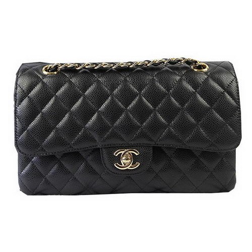 Sacs Chanel Série 2.55 Cuir Noir Motif Cannage CFA1112 Doré
