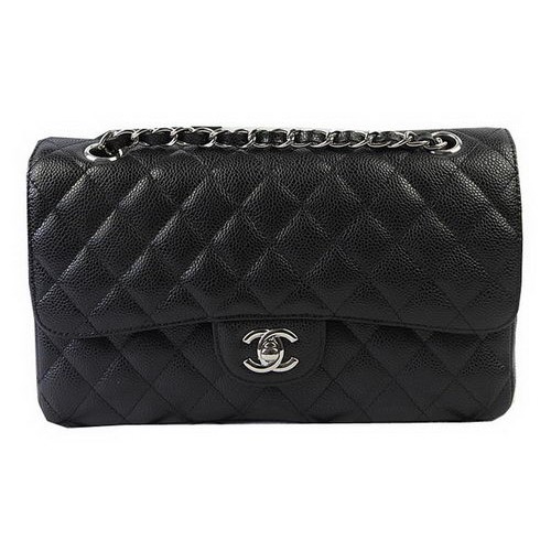 Sacs Chanel Série 2.55 Cuir Noir Motif Cannage CFA1112 Argent