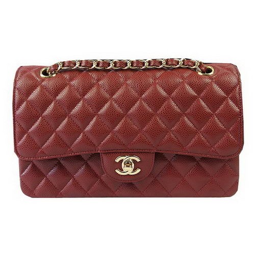 Sacs Chanel Série 2.55 Cuir Motif Cannage Bordeaux CFA1112 Doré