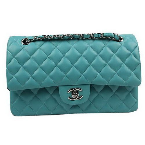 Sacs Chanel Série 2.55 Vert Cuir Original CFA1112 Argent