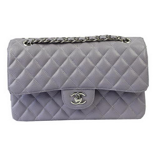 Chanel Série 2.55 Sacs Lavande Cannage Motif Cuir CFA1112 Argent