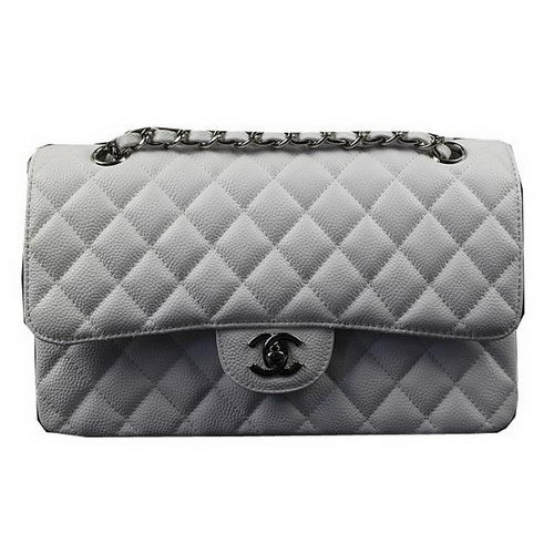 Sacs Chanel Série 2.55 Cuir Blanc Motif Cannage CFA1112 Argent