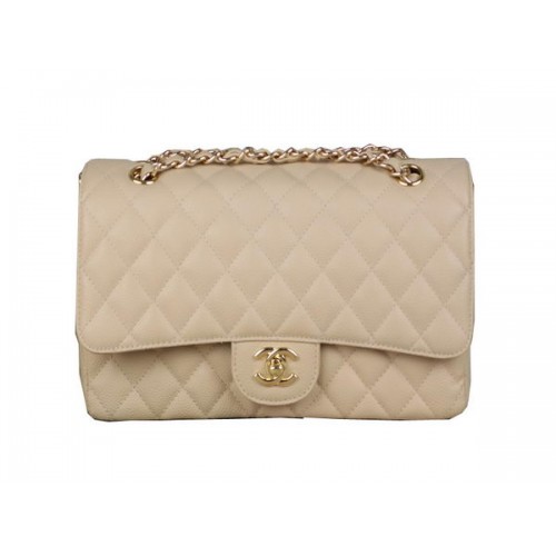 Chanel Série 2.55 Sac à rabat classique 1112 Abricot Cannage Motif Cuir d'origine Or