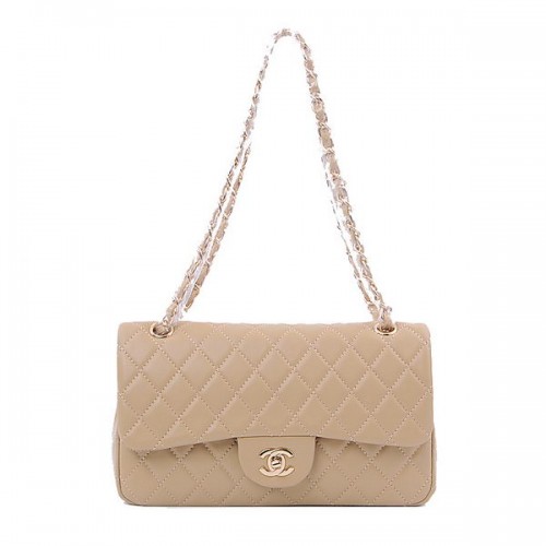 Chanel Série 2.55 Sac à rabat classique 1112 Abricot en peau de mouton Or
