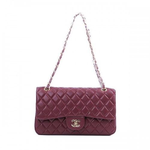 Chanel Série 2.55 Sac à rabat classique 1112 Bordeaux en peau de mouton Or