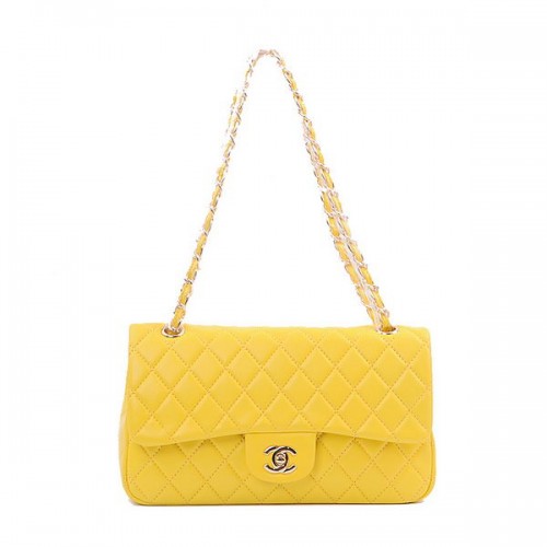 Chanel Série 2.55 Sac à rabat classique 1112 Lemon Sheepskin Gold