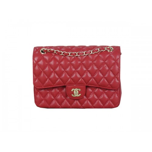 Chanel Série 2.55 Sac à rabat classique 1112 Motif cannage rouge Cuir d'origine Or