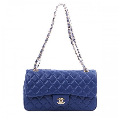 Chanel Série 2.55 Sac à rabat classique 1112 RoyalBlue Sheepskin Gold