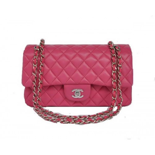 Pas cher Chanel 2.55 Series Flap Bag 1112 Rose Sheepskin Leather Silver Hardware