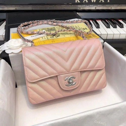 Chanel 2.55 Series Flap Bag Cuir Or rose A1116CF Argent