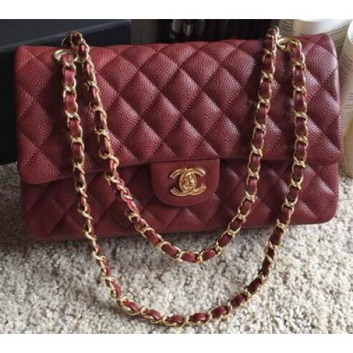 Chanel 2.55 Series Flap Bag Cuir Caviar Original A1112 Bordeaux