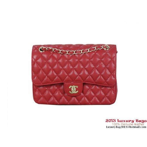 Chanel 2.55 Series Flap Bag Rouge Original Cannage Patterns Cuir A1112 Or