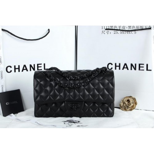Chanel 2.55 Series Flap Bags Cuir de mouton A1112 Noir