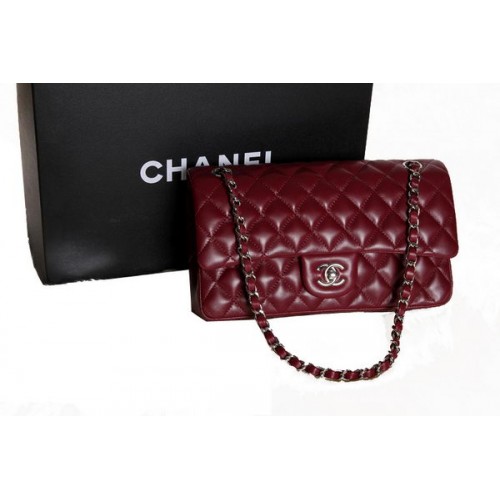 Chanel 2.55 Series Sac à rabat classique en cuir d'origine A01112 Bordeaux