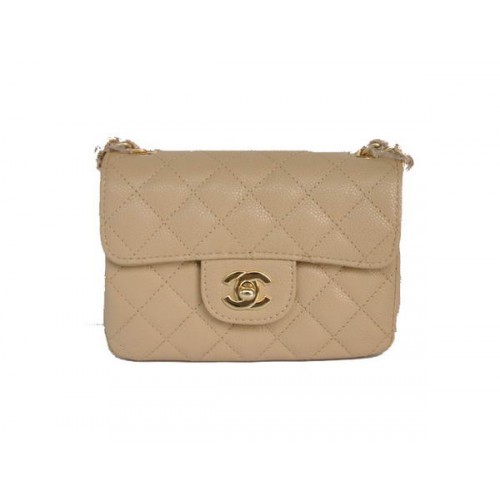 Chanel 2.55 mini sac à rabat 1115 matériel doré en peau de mouton beige