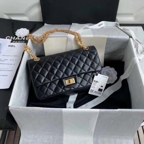 Chanel 2.55 Sac à rabat en cuir de veau A37586 noir
