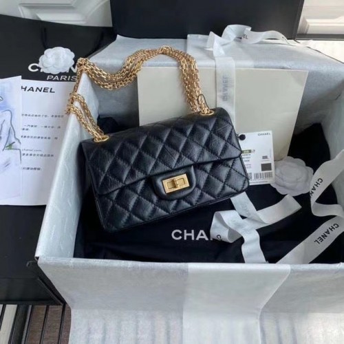 Chanel 2.55 Sac à rabat en cuir de veau A37586 noir