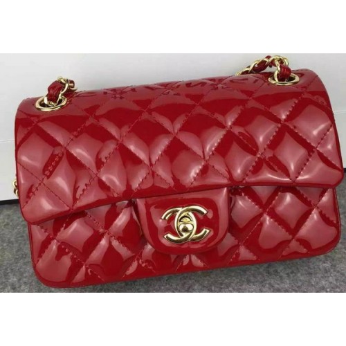 Chanel 2.55 Series Double Flap Bag Burgundy Original Patent Leather CF7024 Gold