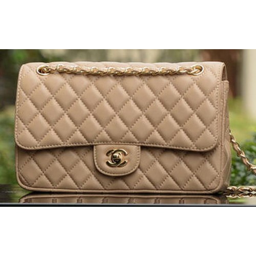 Chanel 2.55 Series Flap Bag Cuir de mouton abricot A1112 Or