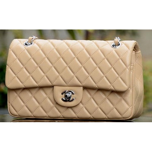Chanel 2.55 Series Flap Bag Cuir de Mouton Abricot A37586 Argent