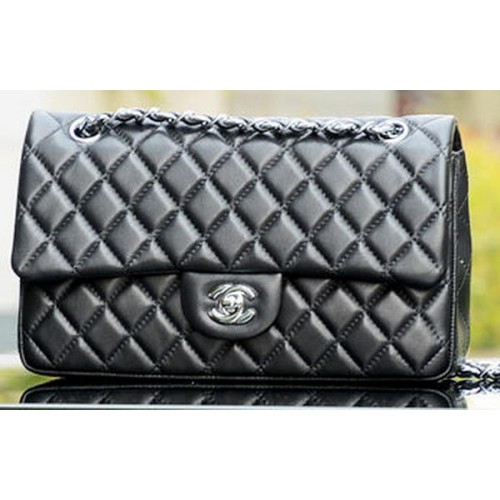 Chanel 2.55 Series Flap Bag Cuir de mouton noir A37586 Argent