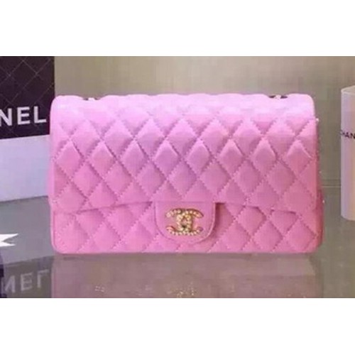 Chanel 2.55 Series Flap Bag Cuir de mouton noir A5016 Rose