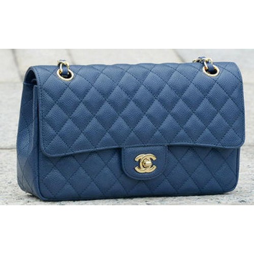 Chanel 2.55 Series Flap Bag Blue Original Cannage Pattern A1112 Or