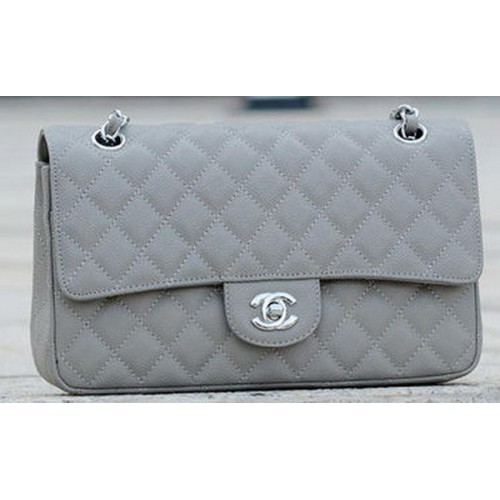 Chanel 2.55 Series Flap Bag Gris Cannage Motif A1112 Argent