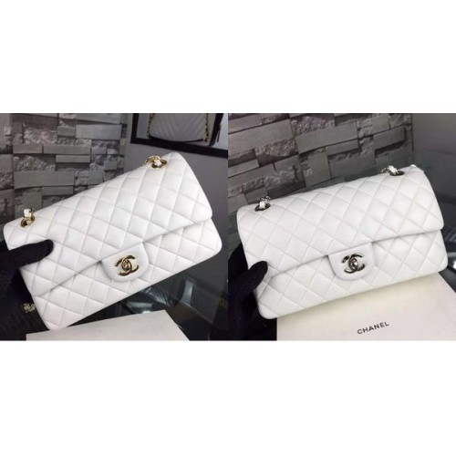 Chanel 2.55 Series Flap Bag Cuir d'agneau A5024 Blanc