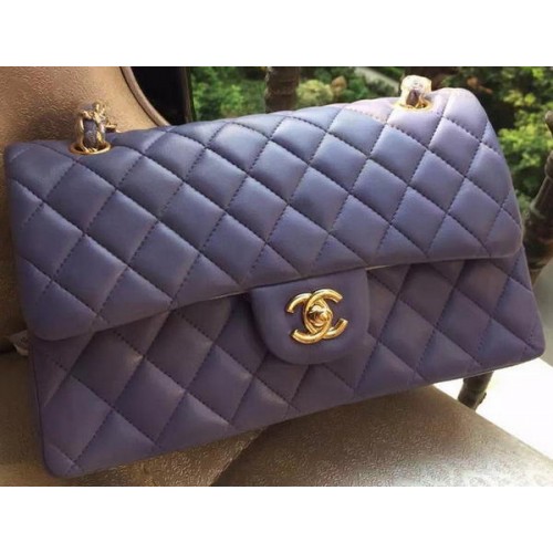 Chanel 2.55 Series Flap Bag Lavande Original Cuir A01112 Or