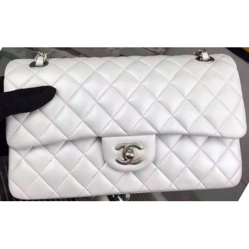 Chanel 2.55 Series Flap Bag OffWhite Sheepskin Leather A06375 Argent