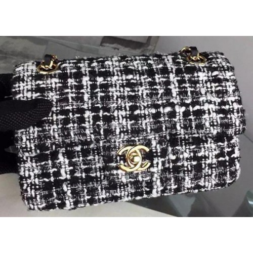Chanel 2.55 Series Flap Bag Original Fabric A1025 Noir&Blanc