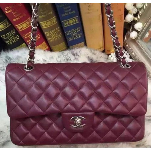 Chanel 2.55 Series Flap Bag Cuir de mouton d'origine A09765 Bordeaux