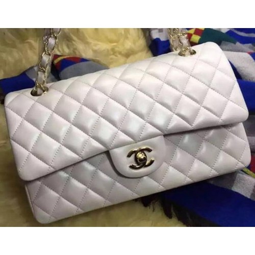 Chanel 2.55 Series Flap Bag Cuir de mouton d'origine A09765 OffWhite