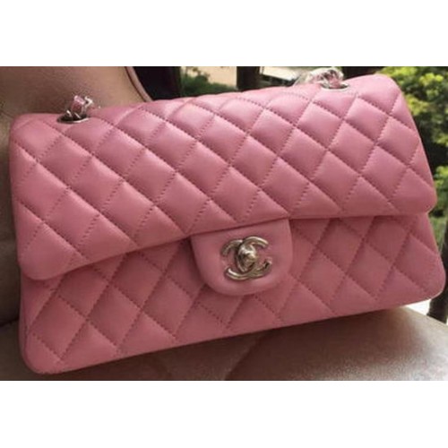 Chanel 2.55 Series Flap Bag Rose Original Cuir A01112 Argent