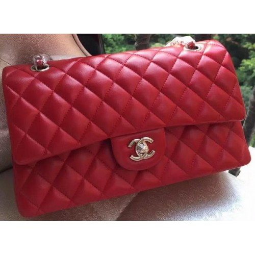 Chanel 2.55 Series Flap Bag Rouge Original Cuir A01112 Argent