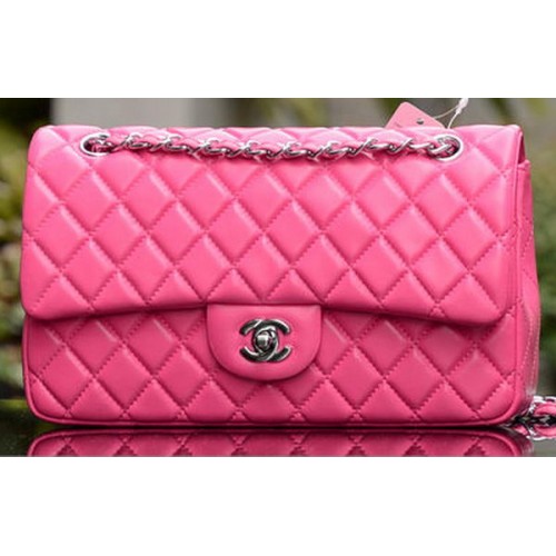 Chanel 2.55 Series Flap Bag Cuir de Mouton Rose A37586 Argent