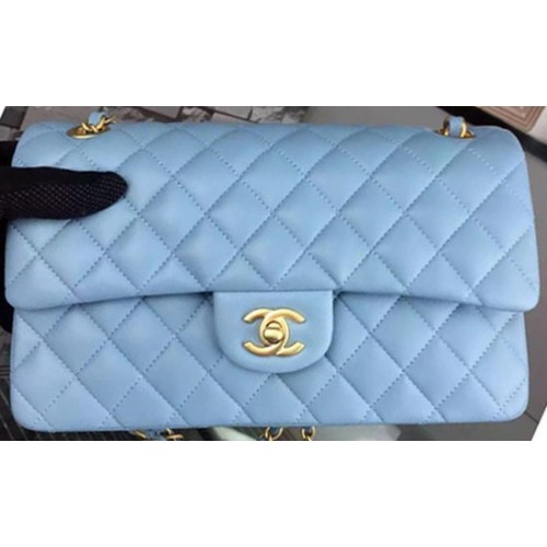 Chanel 2.55 Series Flap Bag SkyBlue Sheepskin Leather A06375 Or