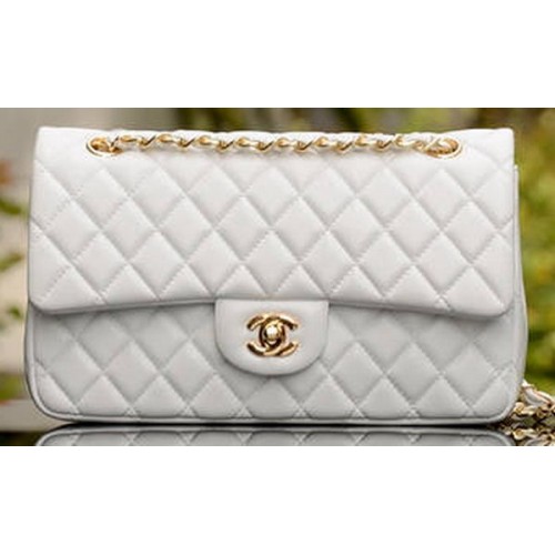 Chanel 2.55 Series Flap Bag Cuir de mouton blanc A37586 Or