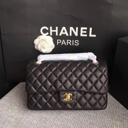 Chanel 2.55 Series Flap Bags Black Original Deerskin A1112 Or
