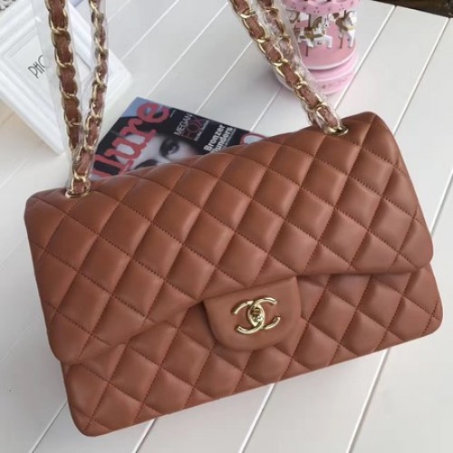 Chanel 2.55 Series Flap Bags Brown Original Sheepskin A1112 Or