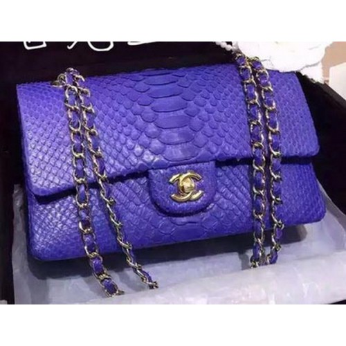 Chanel 2.55 Series Flap Bags Royal Original Python Leather A1112SA Or