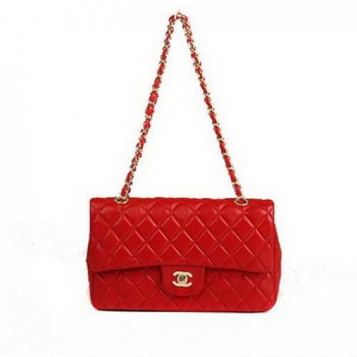Chanel 2.55 Series Flap Bag A01112 Matériel doré en cuir rouge